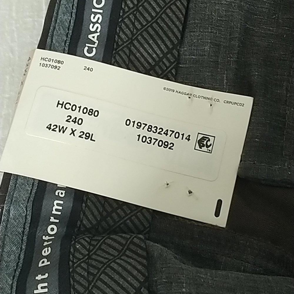 Haggar Hidden Comfort Cool Right Classic Fit Pants Brown 42W x 29 L - Picture 6 of 11